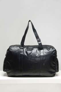 Rudsak Large Black Leather Duffel Bag for men  