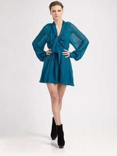 Rachel Zoe   Arielle Bishop Sleeve Silk Dress