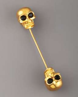 Alexander McQueen Double Skull Scarf Pin