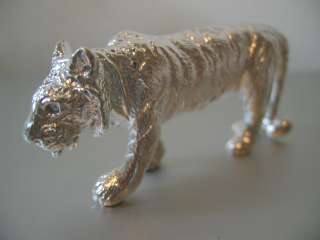   sterling silver tiger figurine new one of a collection of english