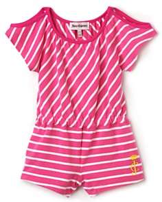 Juicy Couture Infant Girls Dyed Stripe Jersey Romper   Sizes 3 24 
