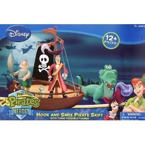 Disney Peter Pan Pirates Heroes Hook and Smee Pirate Skiff With 3 