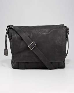 Logan Leather Messenger Bag, Black