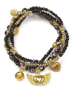 Good Charma 4 Strand Wings, Evil Eye & Heart Bracelet   Bracelets 