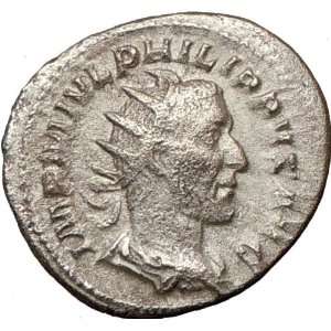  PHILIP I Arab 244AD Authentic Ancient Silver Roman Coin 