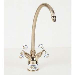   Creations Faucets HER2102 Herbeau Plain White and Weathered Brass