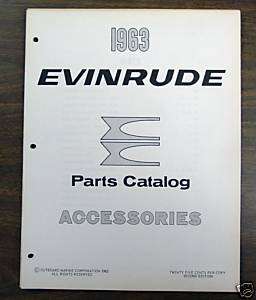 1963 Evinrude Johnson Parts Catalog for Accessories  