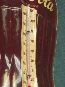   COKE METAL BOTTLE THERMOMETER SIGN 1950s Robertson Fahrenheit  