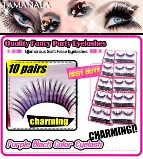 10 pairs Purple & Black Makeup Cosmetics Eyelashes