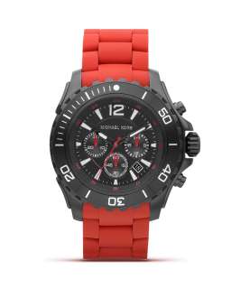 MICHAEL Michael Kors Mens Round Black and Red Sport Watch, 47mm   All 