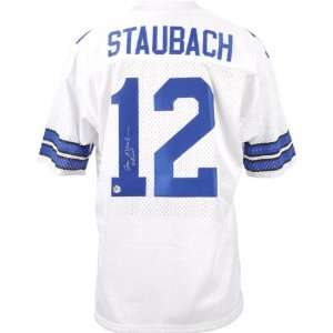 Roger Staubach Autographed Jersey  Details Dallas Cowboys, White, SB 