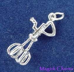 Sterling Silver EGG BEATER Hand Mixer 3D Charm  