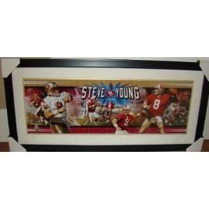  NEW Steve Young SIGNED Huge Framed Panoramic TRISTAR 