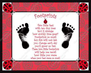 Create a cherished keepsake of your babys footprints. This print can 