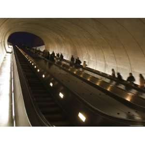 People Riding the Dupont Circle Metro Station Escalator, Washington, D 