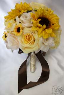 Vase Centerpiece Wedding Decoration Sunflower Yellow  