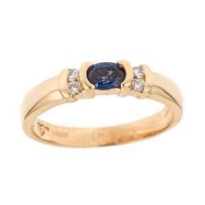  Thomas Laine   Oval Sapphire and Diamond Gold Ring 
