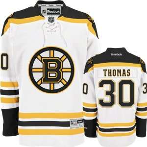 Tim Thomas Jersey Reebok White #30 Boston Bruins Premier Jersey