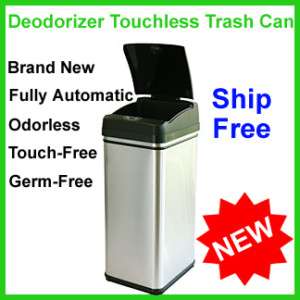   Deodorizer Automatic Sensor Touch Free 13 Gal.Trash Can NINE 2 STARS