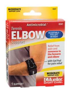   6341 Tennis Elbow Brace Support w/ Gel Pad Adjustable Black  