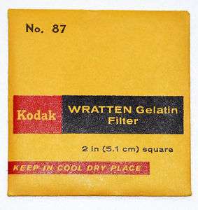 Kodak Wratten 87 Infrared Gelatin 2 x 2 Filter NEW  