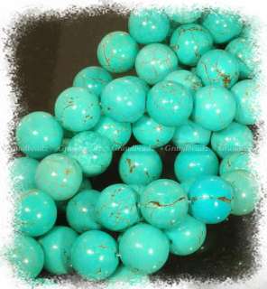 10mm Green Turquoise Gemstone Loose Beads Round 15 1/2  