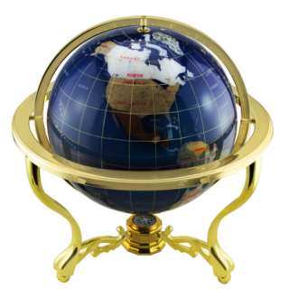 American Atelier Gemstone 13 Inch Globe w Brass Stand New 
