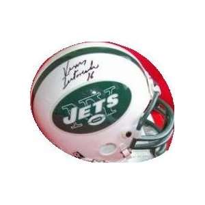 Vinny Testaverde Autographed Mini Helmet   New York Jets