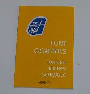 flint generals pocket schedule 1983 84  