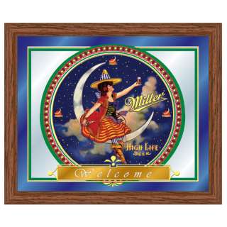 MILLER HIGH LIFE Girl in the Moon, Bar/Game Room Mirror  