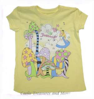 Girls Clothes XS 4 Disney ALICE IN WONDERLAND Yellow Character Shirt 