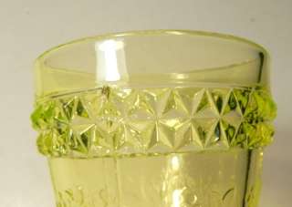 ANTIQUE VASELINE GLASS GOBLET WATER or WINE GLASS vFINE  