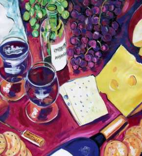 RED WINE Grapes Original Art PAINTING DAN BYL Investment Collector 