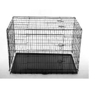   Door Metal Folding Dog Crate Cage Kennel with Divider