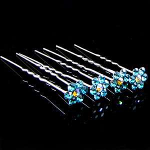    4 bridal flower rhinestone crystal Hair Pin fork bridal