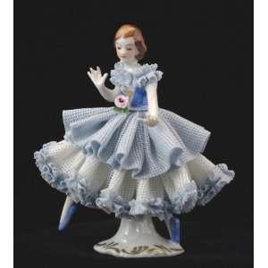 Ballerina Authentic German Dresden Lace Figurine