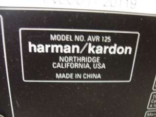  are bidding on a Harman Kardon AVR 125 5.1 Channel 125 Watt Receiver 
