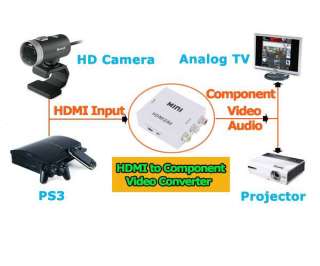 Mini HDMI to 3RCA CVBS Composite Audio Video AV Converter Adapter for 