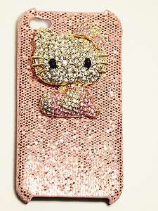 3d Bling Hello Kitty Pink Hard Case Cover for iPhone 4 4G 4S 