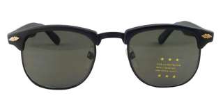   Clubmaster Green Lens Browline Black Sun Glasses X866 7SG  