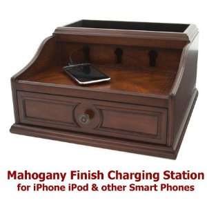  Charging Station Mahogany Wood Finish for iPhone iPod 