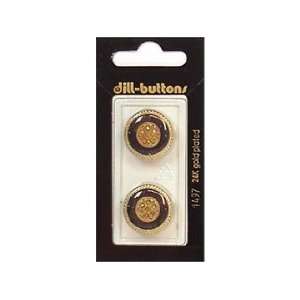   Dill Buttons 20mm Shank Enamel Navy/Gold 2 pc (6 Pack)