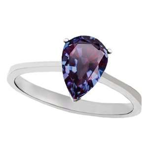   Alexandrite Pear Shape Solitaire Engagement Ring in 10 kt Yellow Gold