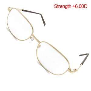  Gold Tone Metal Frame Presbyopic Reading Glasses +6.00 
