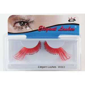    Elegant Lashes W563 Premium Red Jumbo Color False Eyelashes Beauty