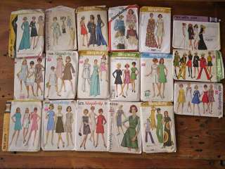 Lot of 18 Vintage 50s 60s 70s Dress Skirts Sewing Patterns Simplicity 