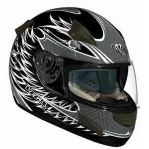  Vega Attitude Full Face Helmet Gloss Black Fierce Graphic 