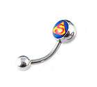 New Silver Color Super Man Belly Ring 7 30 DaysDelive​ry