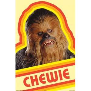  Star Wars Movie (Chewie) White Wood Mounted Poster Print 