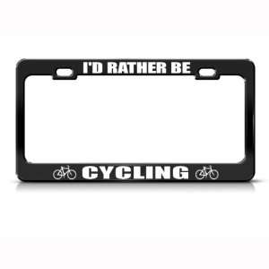  Rather Be Fishing Fish Metal License Plate Frame Tag 